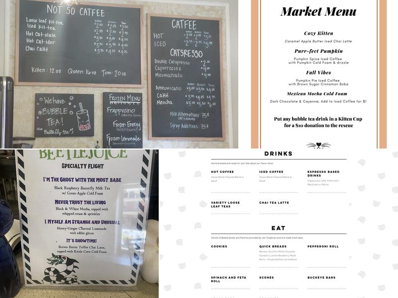 Cattfeinated Cat Cafe Menu