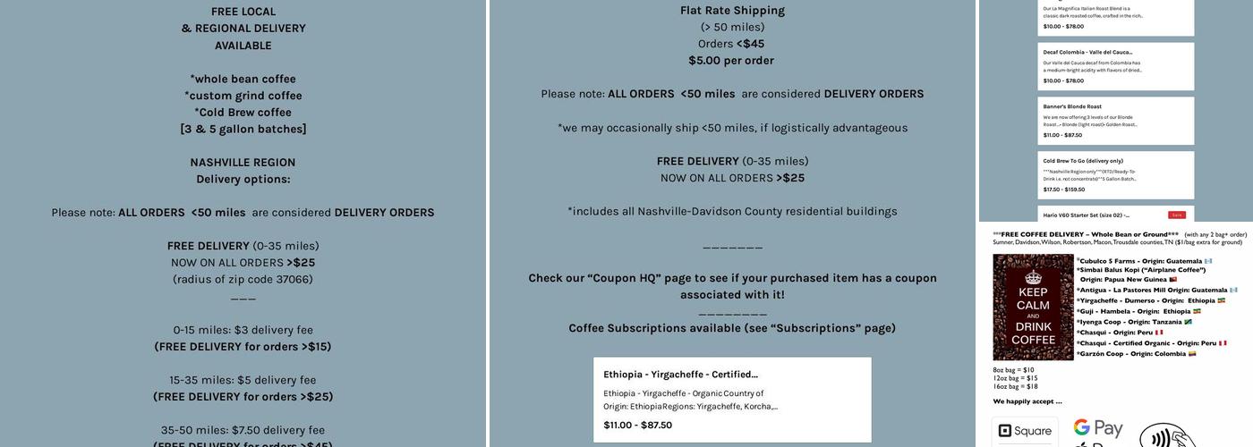 Blessed Day Coffee Roasters Menu