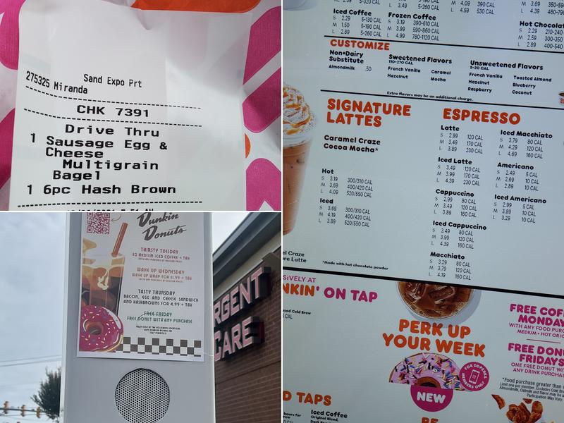 Dunkin' Menu