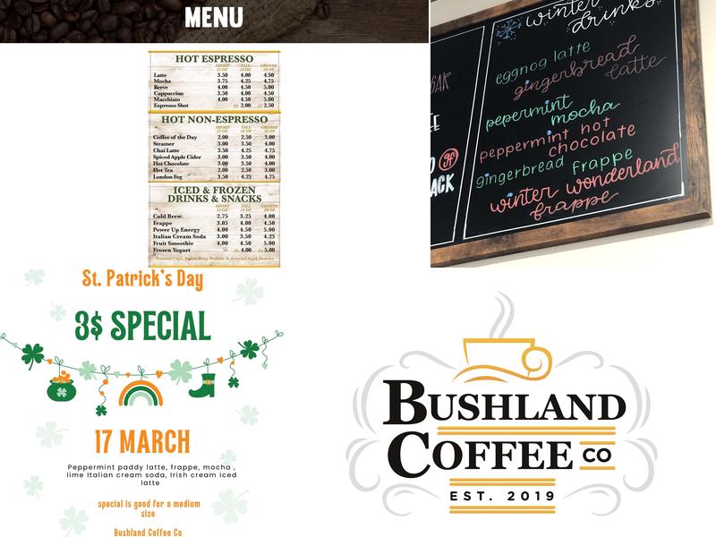 Bushland Coffee Company Menu