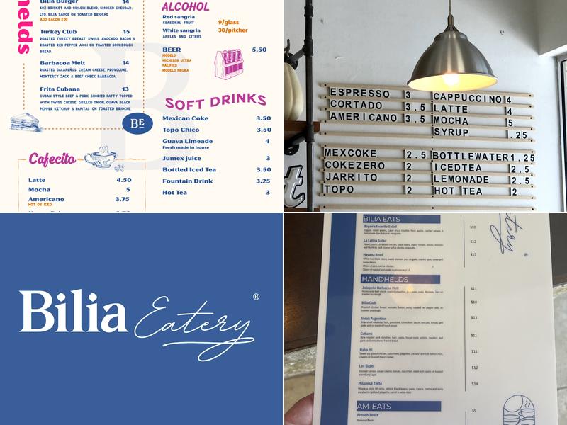 Bilia Eatery Menu