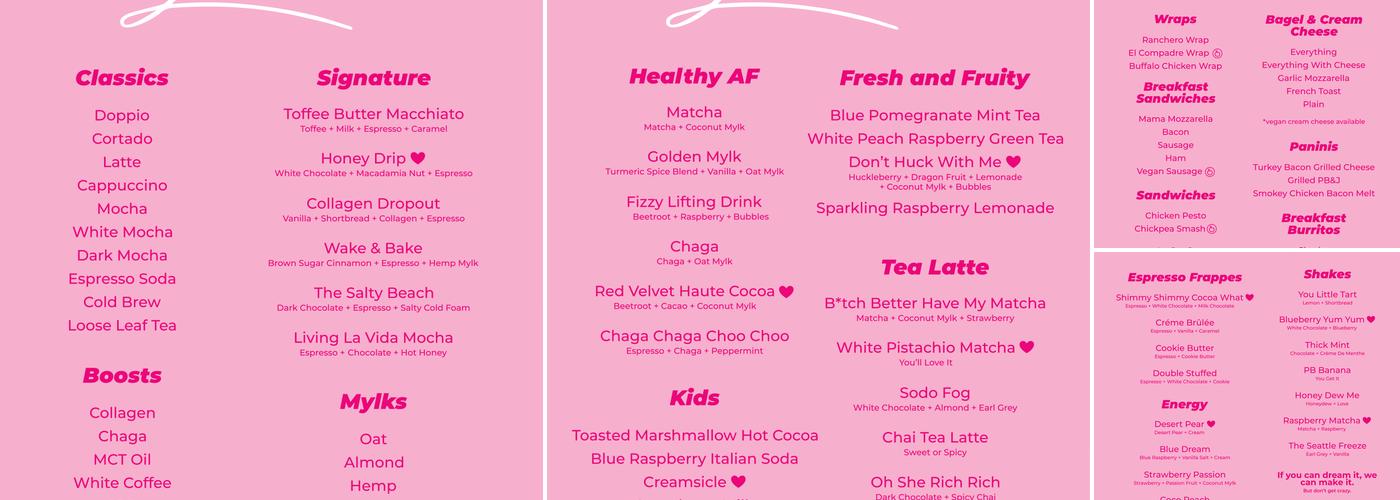 LuLa Coffee Co Menu