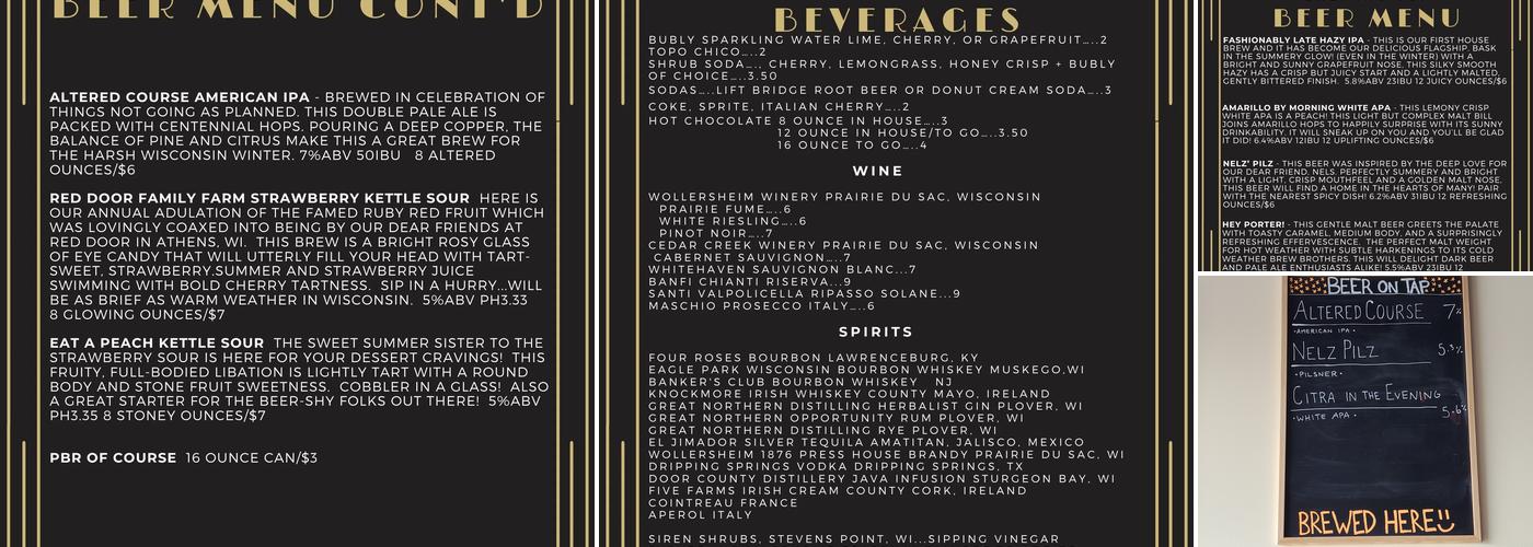 Whitewater Music Hall Brewing Co Menu