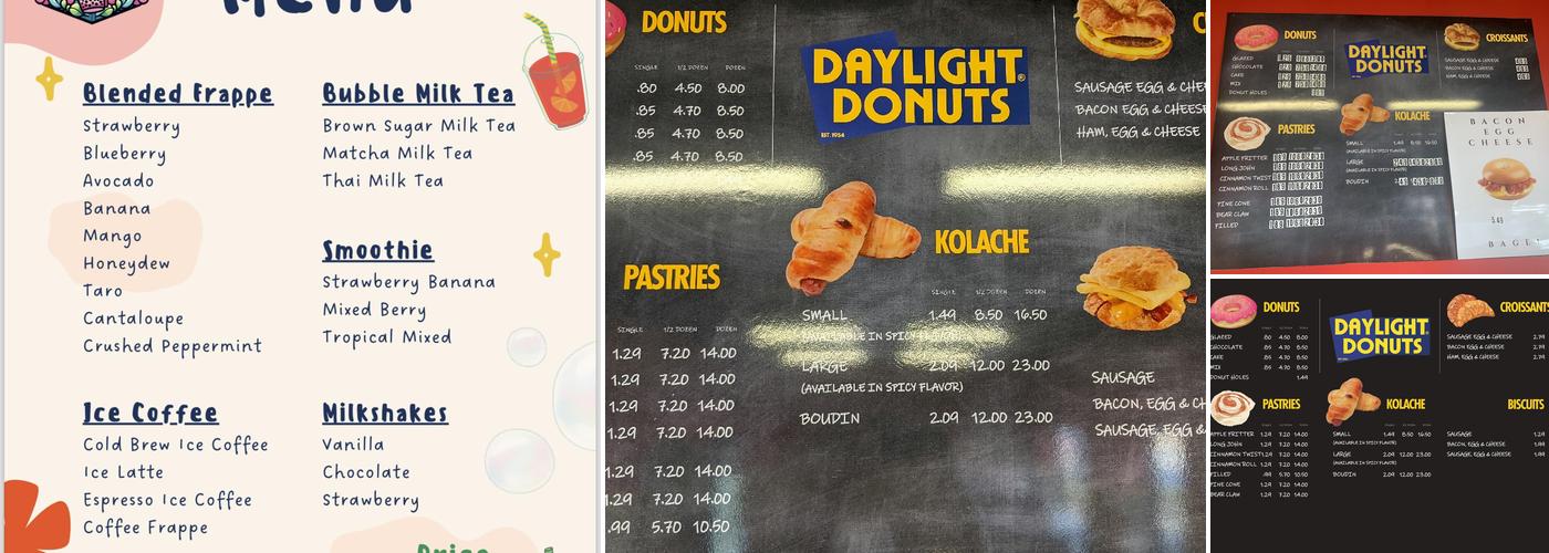 Daylight Donuts Menu