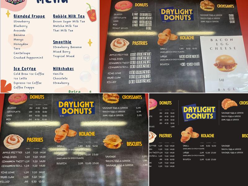 Daylight Donuts Menu