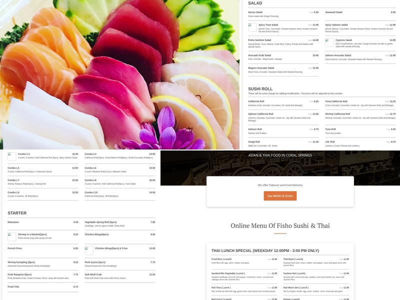 Fisho Sushi&Thai Menu