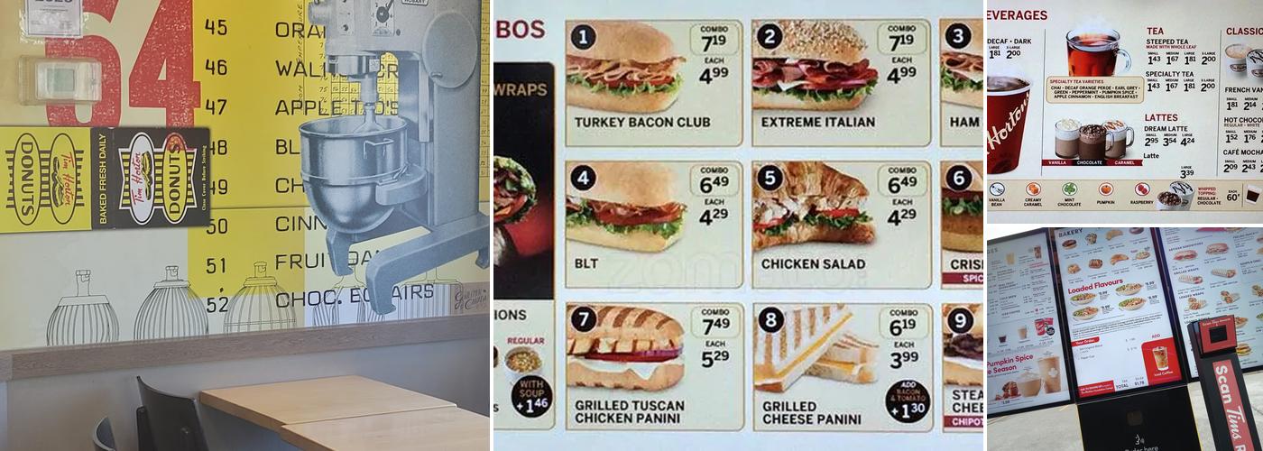 Tim Hortons Menu