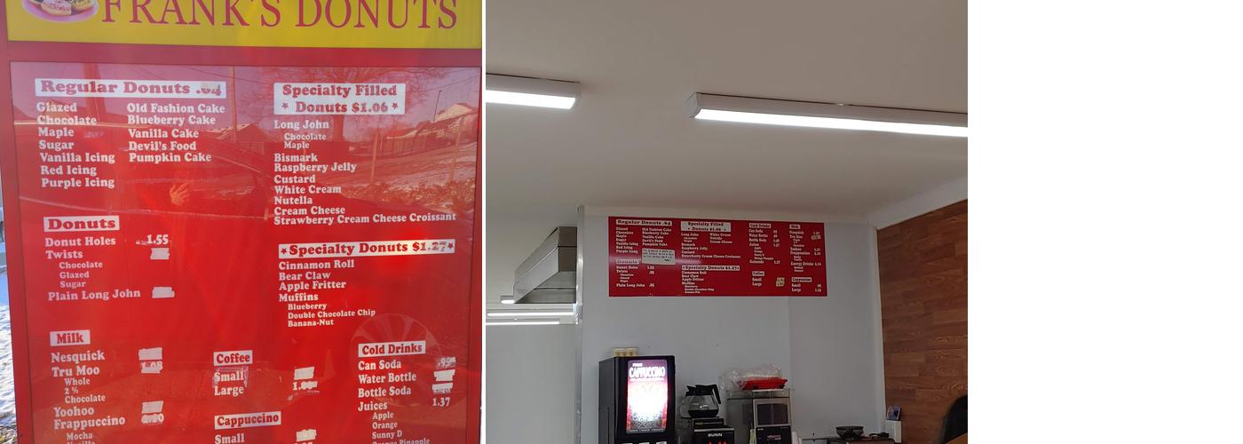 Frank's Donuts Menu