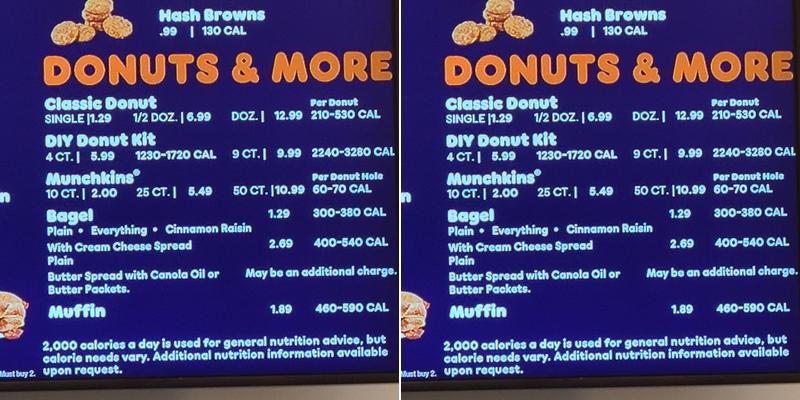 Dunkin' Menu