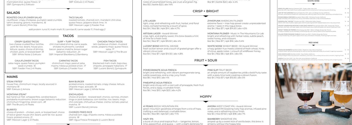 By All Means Brewing Menu