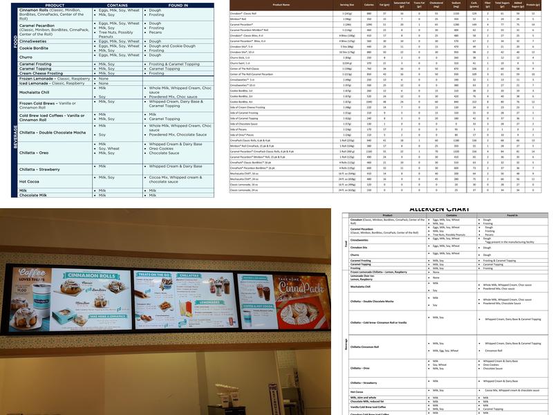 Cinnabon Menu