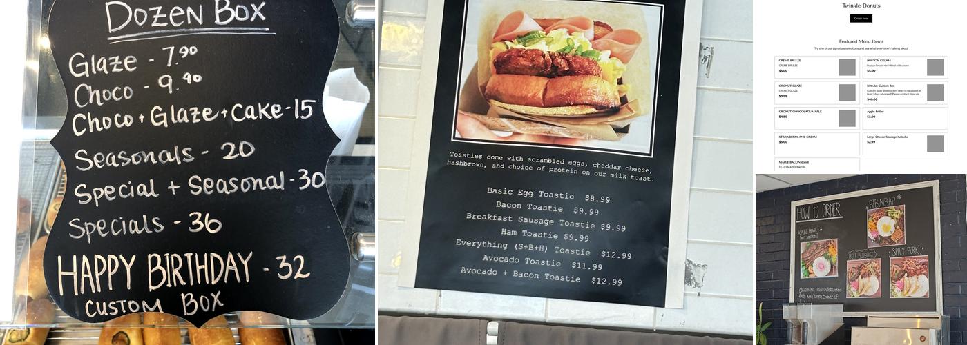 Twinkle Donuts Menu