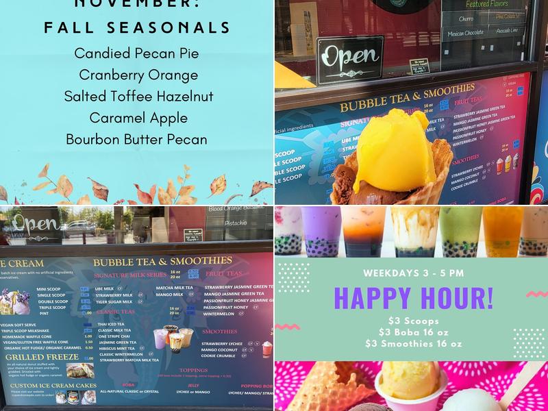 Cup & Cone Ice Cream and Boba Menu