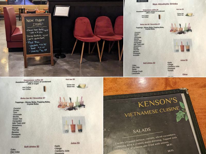 Kenson's Vietnamese Cuisine Menu