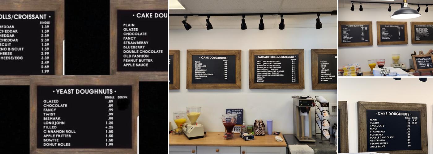 Fresh donuts Menu