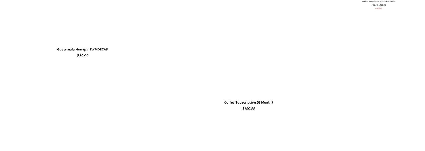 Heartbreak Coffee Roastery Menu
