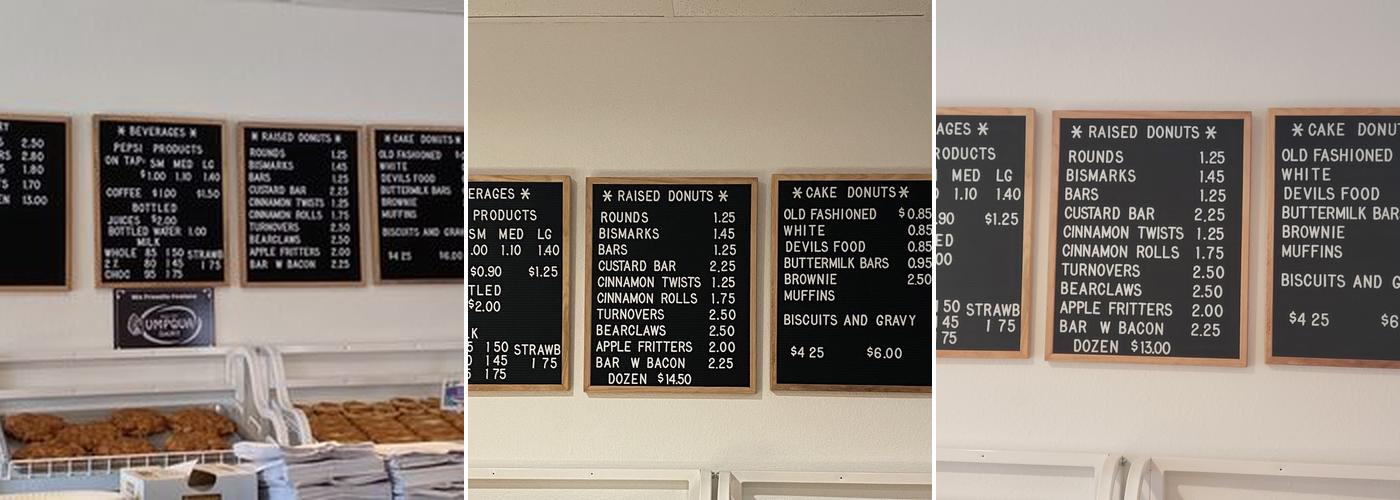 Empire Donuts Menu