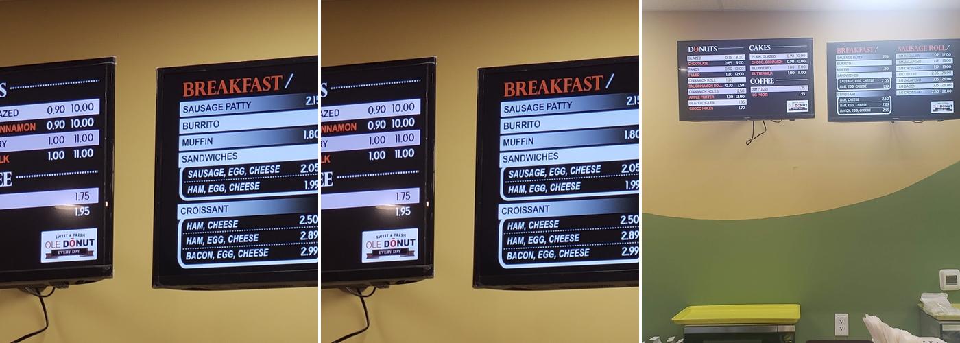 Olé Donut Menu