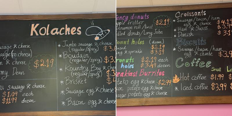 Snowflake Donuts Menu