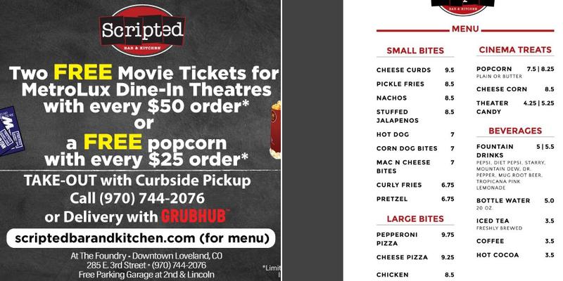 Scripted Bar & Kitchen Menu