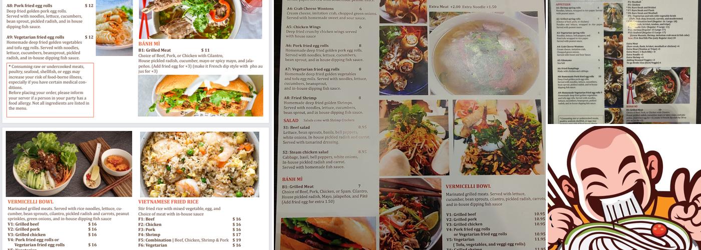 What The Phở @ Parker Menu