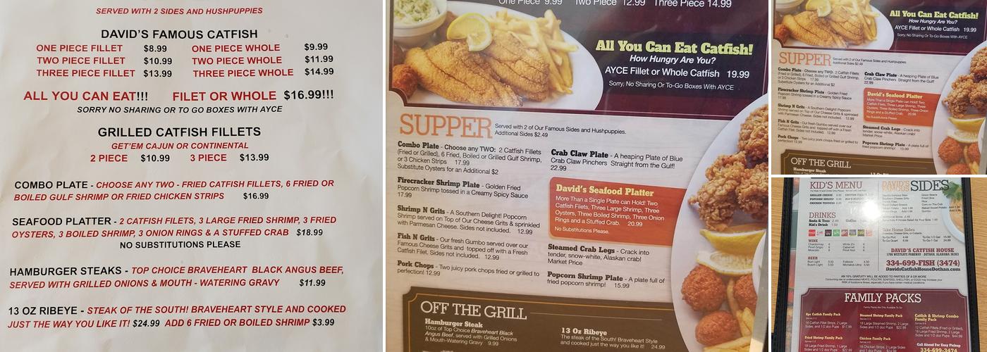 David's Catfish House Menu