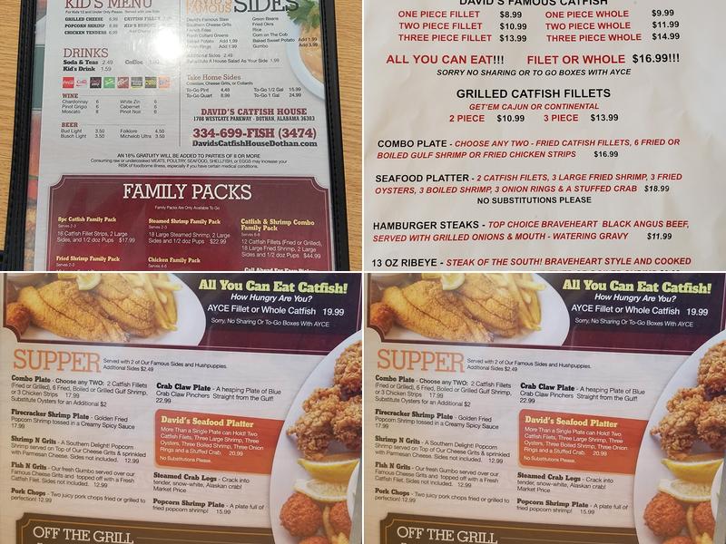 David's Catfish House Menu