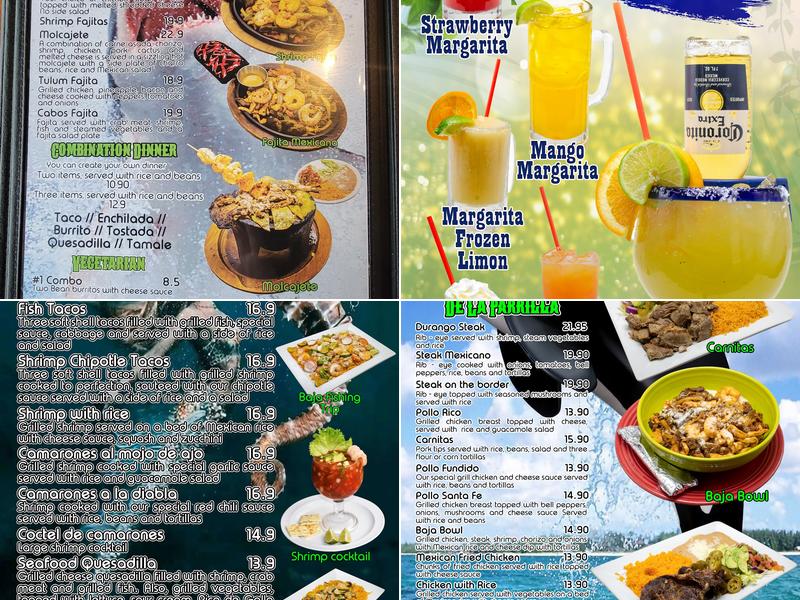 Baja California Cantina and Grill Menu
