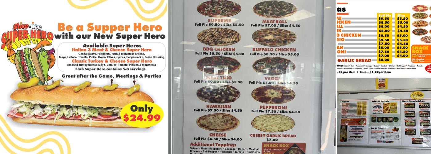 Slice and Ice Menu
