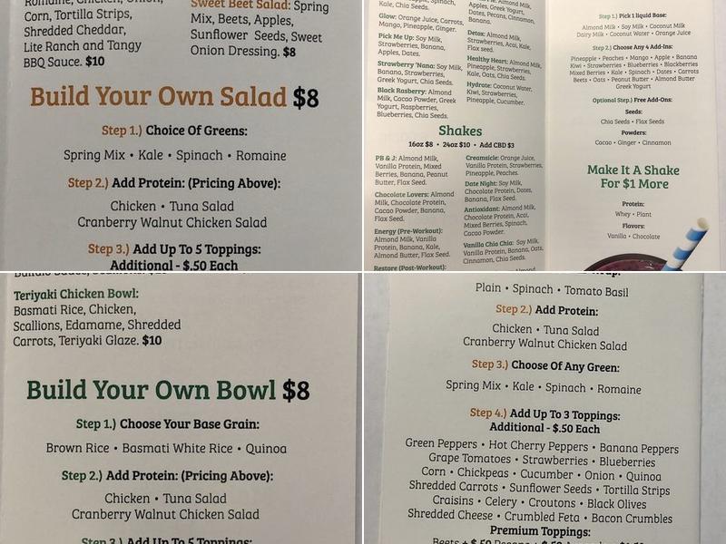 Fresh Greens & Proteins Hamden Menu