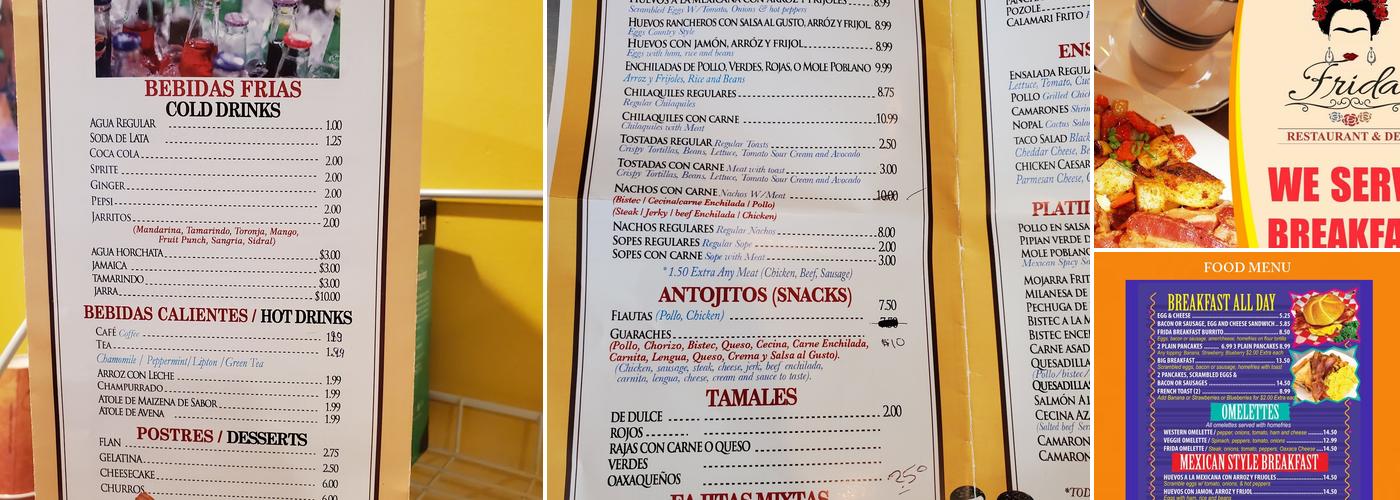Frida Restaurant and grocery Menu