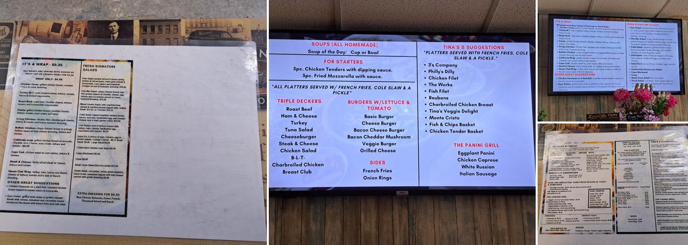 Downtown Coffee Shop Menu