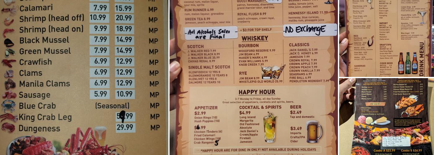 Top Crab Menu