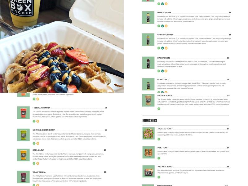 Green Box Kitchen Menu