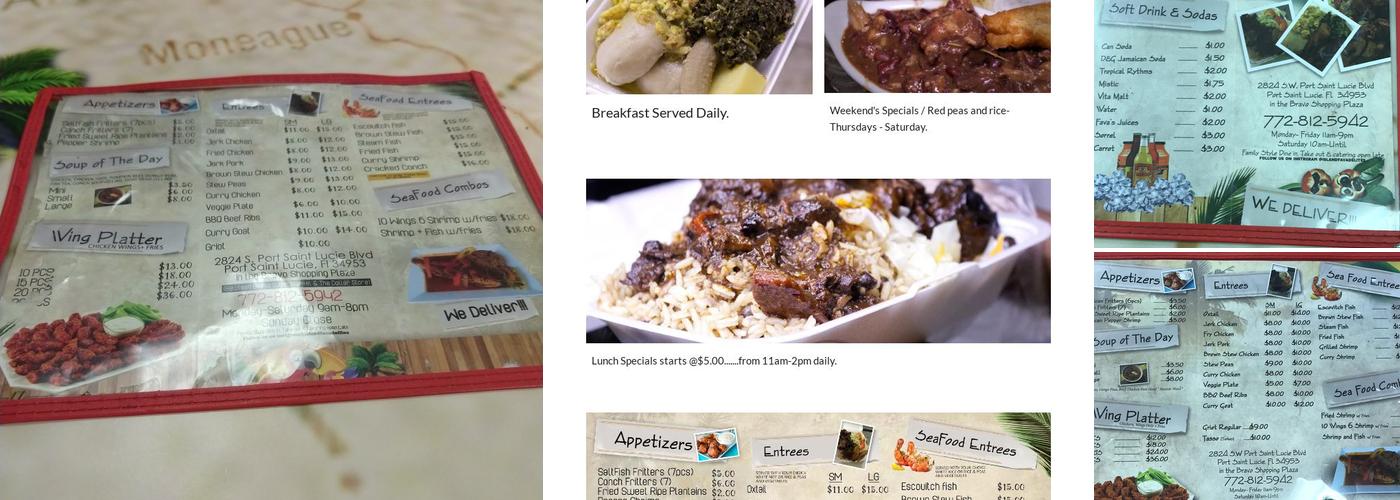 Island Fava Delites Menu