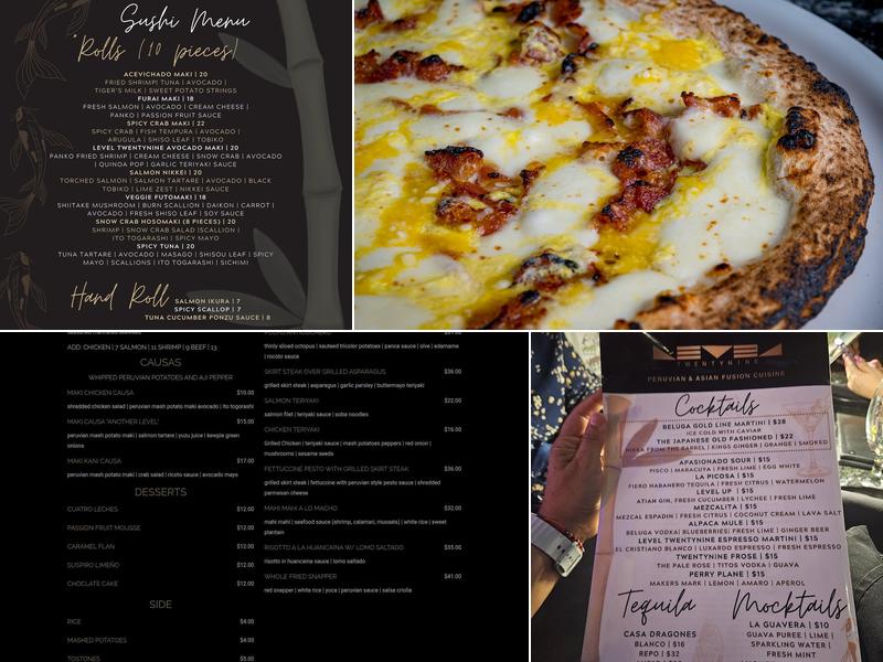 Level TwentyNine Peruvian & Asían Cuisine Menu