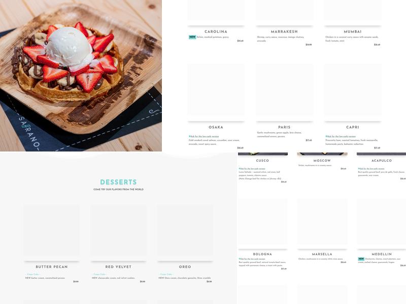 Saffrano Crepes Menu