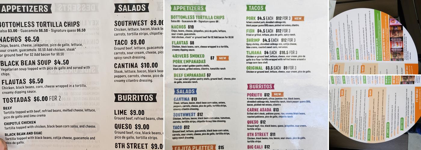 Lime Fresh Mexican Grill Menu