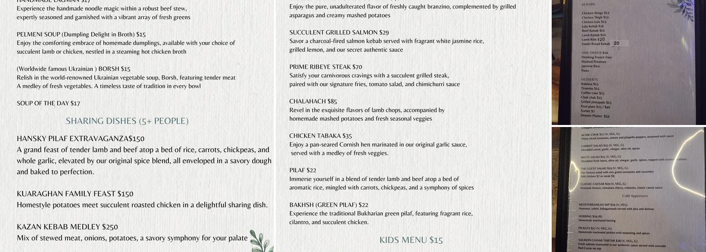 SimSim Cafe Menu
