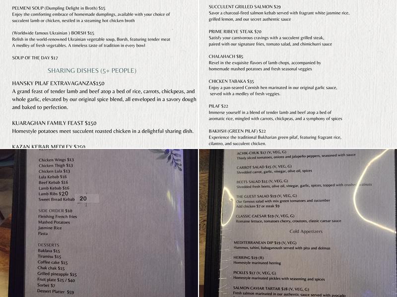SimSim Cafe Menu