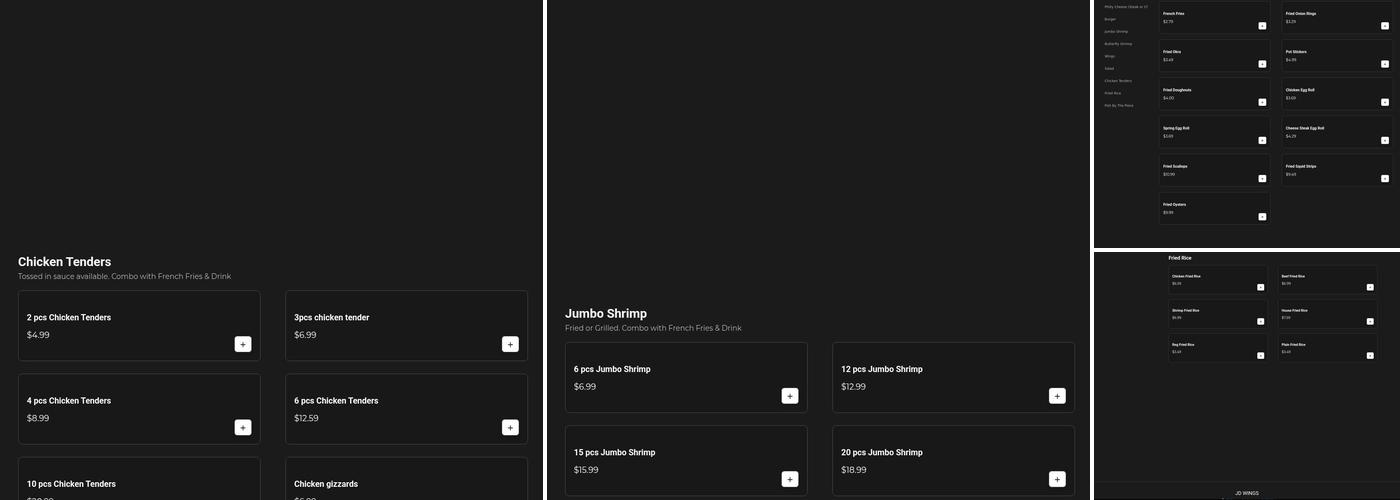 JD Wings Menu