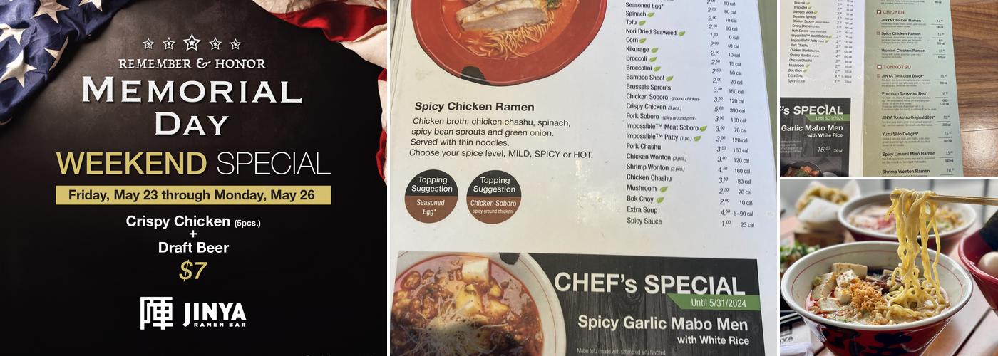 JINYA Ramen Bar - Alpharetta Menu