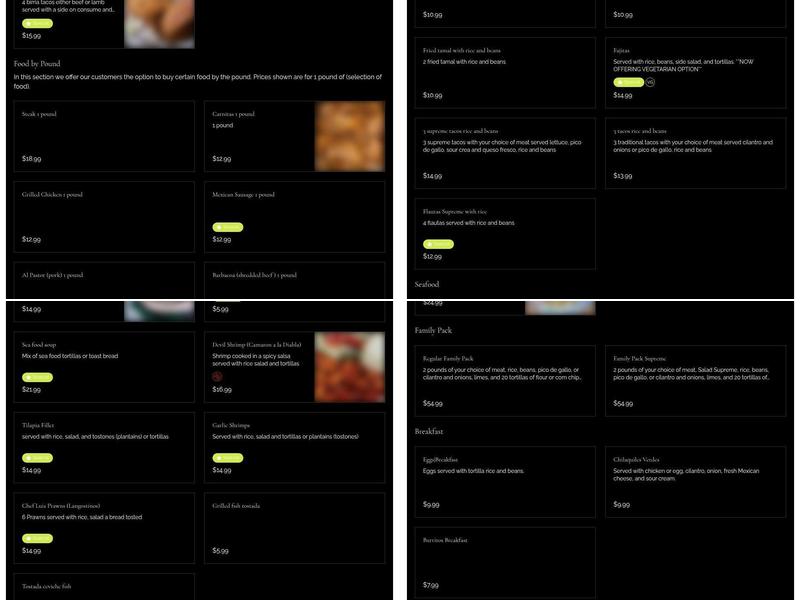 Luis Mexican Food & Grill Menu