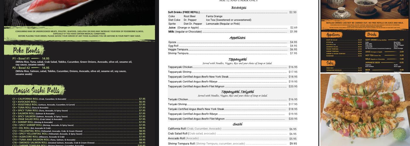 O-Ki Teppanyaki & Sushi Menu