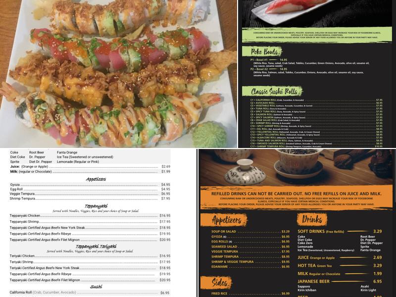 O-Ki Teppanyaki & Sushi Menu