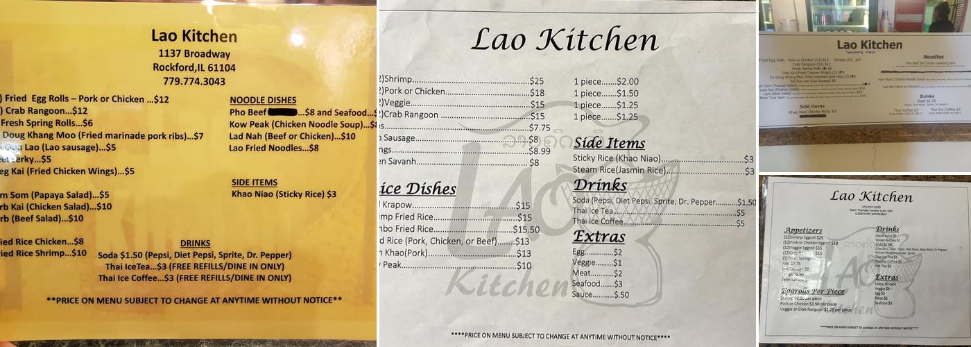 Lao Kitchen Menu
