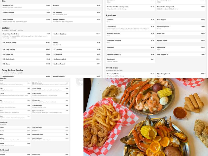 Yummy Crab Menu