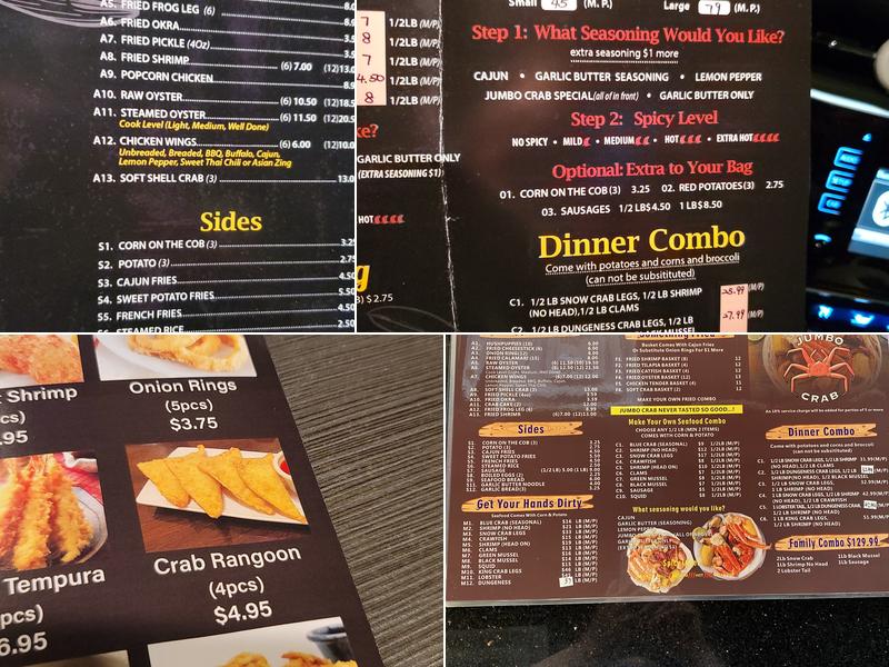 Jumbo Crab To Go Menu