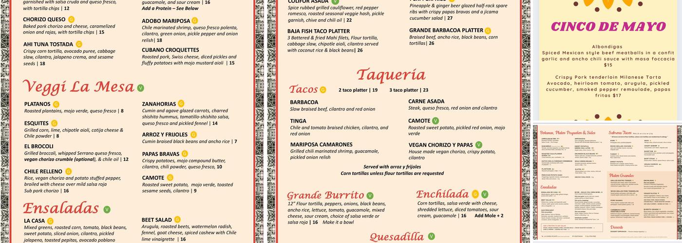 Comida Menu