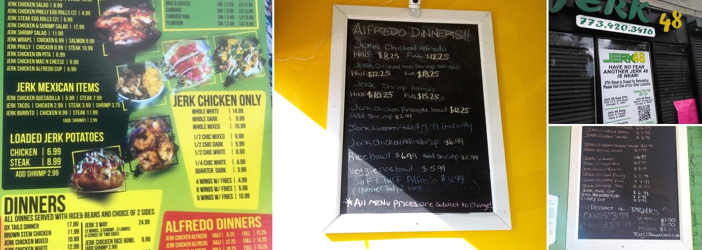 Jerk 48 Menu